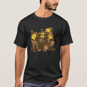 Speak Hear & sehen Sie kein Böses Drei Monkies Wis T-Shirt