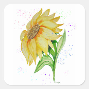 Speak Jesus Sonnenblume Quadratischer Aufkleber