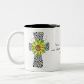 Speak Jesus Zebra Print Cross Zweifarbige Tasse (Links)