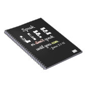 Speak Life or Don't Speak = Spiral Photo Notebook Notizblock (Rechte Seite)