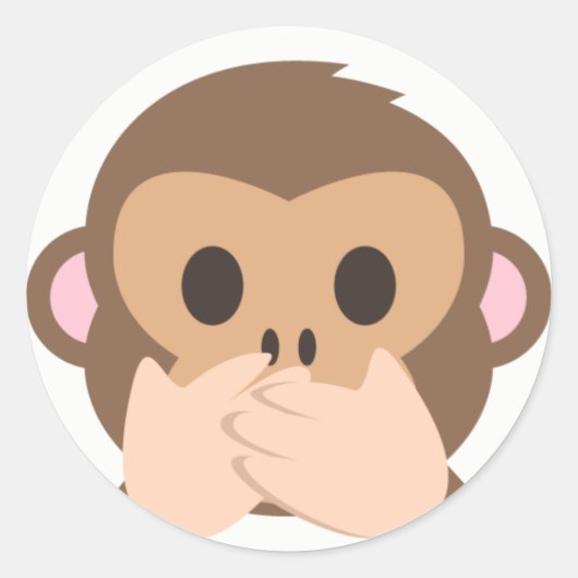 Speak-No-Evil-Affe Emoji Runder Aufkleber (Vorderseite)