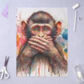 Speak No Evil Monkey Watercolor Art Seidenpapier (Basteln)