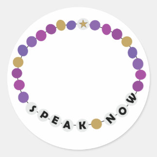 Speak Now Friendship Bracelet Runder Aufkleber