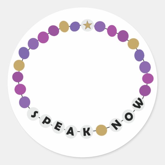 Speak Now Friendship Bracelet Runder Aufkleber (Vorderseite)