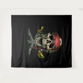 Speak Pirate Skull Hintergrund Wandteppich (Vorderseite (Horizontal))