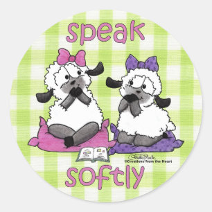 Speak Softly Lambs Runder Aufkleber