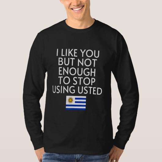 Speak Spanish Uruguay Flag Usted Tu Uruguayan T-Shirt (Vorderseite)