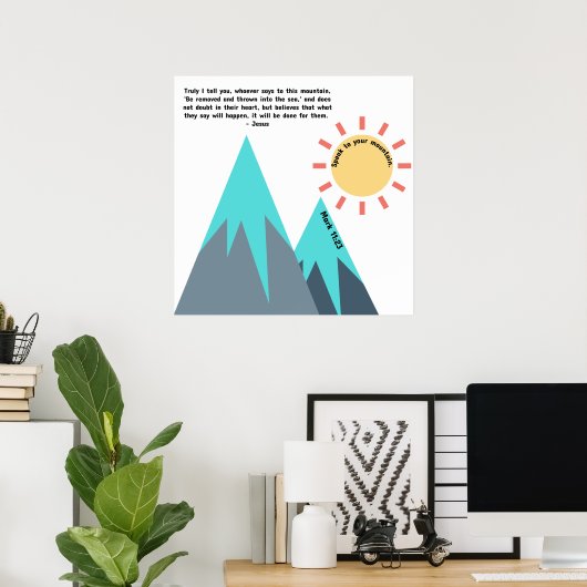 Speak to your Mountain Scripture Poster (Heimbüro)