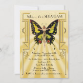 Speakeasy Butterfly Flapper Great Gatsby Party Einladung (Vorderseite)
