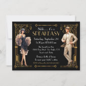 Speakeasy Flapper Great Gatsby Art Deco Party Einladung (Vorderseite)