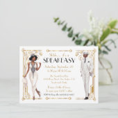 Speakeasy Flapper Great Gatsby Harlem Nights Einladung (Stehend Vorderseite)