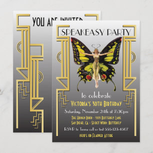 Speakeasy-Flapper-Great-Gatsby-Party-Einladung Einladung