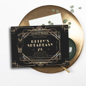 Speakeasy Flapper Roaring 20er Gold Gatsby Birthda Einladung