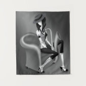 Speakeasy - grau monochrom wandteppich (Vorderseite)