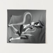 Speakeasy - grau monochrom wandteppich (Vorderseite (Horizontal))