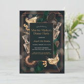 Speakeasy Murder Mystery Dinner Birthday Party Einladung (Stehend Vorderseite)