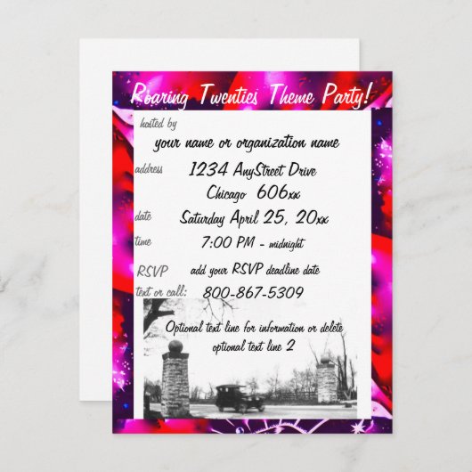 Speakeasy Promotion Theme Party Einladung (Vorne/Hinten)