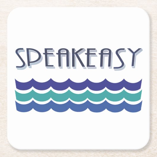 SpeakEasy Rechteckiger Pappuntersetzer (Vorderseite)