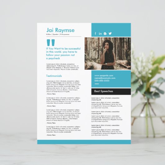 Speaker One Sheet Template (Stehend Vorderseite)