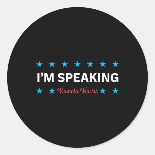 Speaking Kamala Harris Runder Aufkleber (Vorderseite)