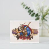 Spear Warrior Native American Postkarte (Stehend Vorderseite)
