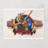 Spear Warrior Native American Postkarte (Vorderseite)