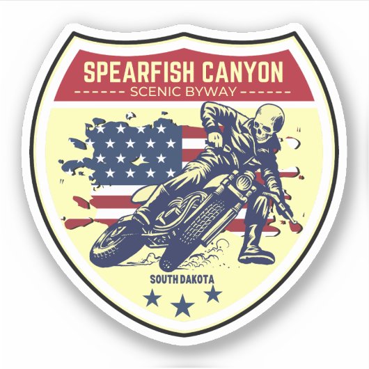 SPEARFISH CANYON LANDSCHAFTLICH BYWAY MOTORRAD AUFKLEBER (Vorderseite)