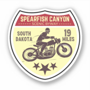 Spearfish-Canyons Motorradtour Sturgis Black Hills Aufkleber
