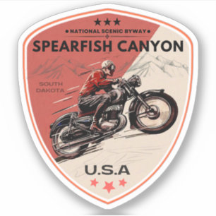 Spearfish-Canyons Motorradtour Sturgis Black Hills Aufkleber
