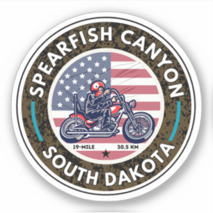 Spearfish-Canyons Motorradtour Sturgis Black Hills Aufkleber