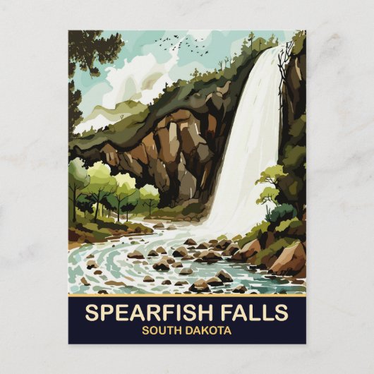 Spearfish Falls, South Dakota, Vintage Travel Postkarte (Vorderseite)