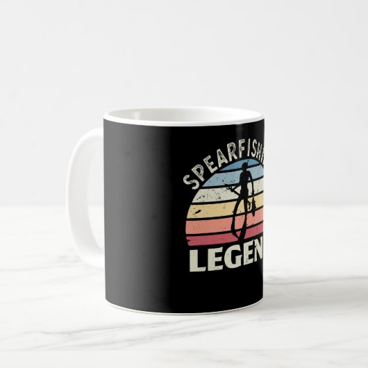 Spearfish Legend Retro Sunset Geschenk Spear Fishe Kaffeetasse (Vorderseite Links)