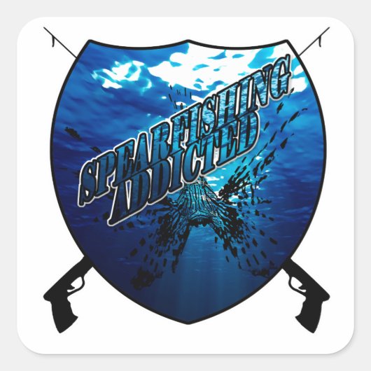 Spearfish-Logo | Fischerei | Wasser Quadratischer Aufkleber (Vorderseite)