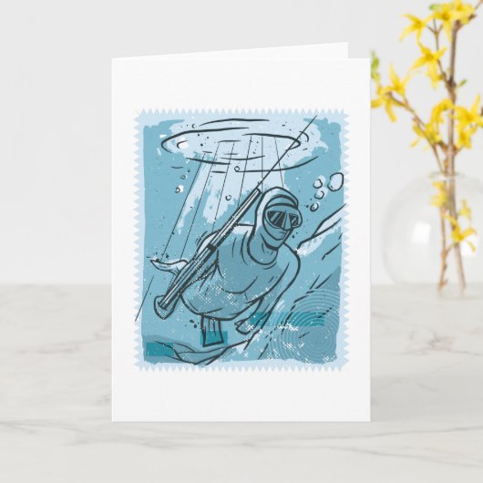 Spearfish Taucher Speedfischen Geschenk Karte (Gelbe Blume)