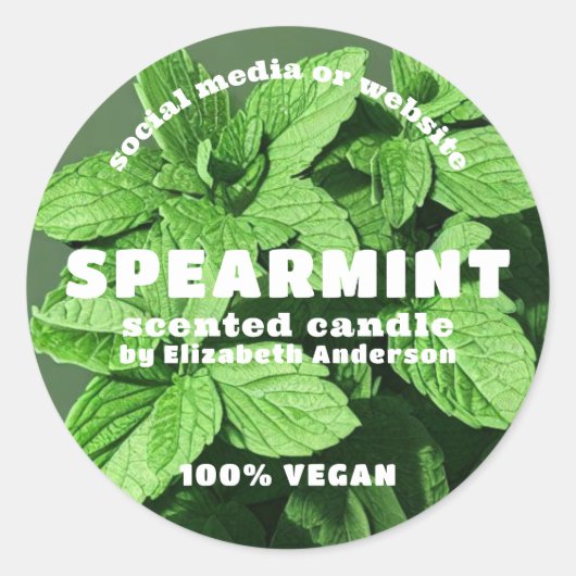 Spearmint Candle Runder Aufkleber (Vorderseite)