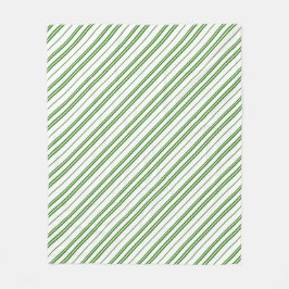 Spearmint Candy Cane Christmas Stripes Fleecedecke