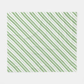 Spearmint Candy Cane Christmas Stripes Fleecedecke (Vorderseite (Horizontal))