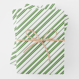 Spearmint Candy Cane Christmas Stripes Geschenkpapier Set