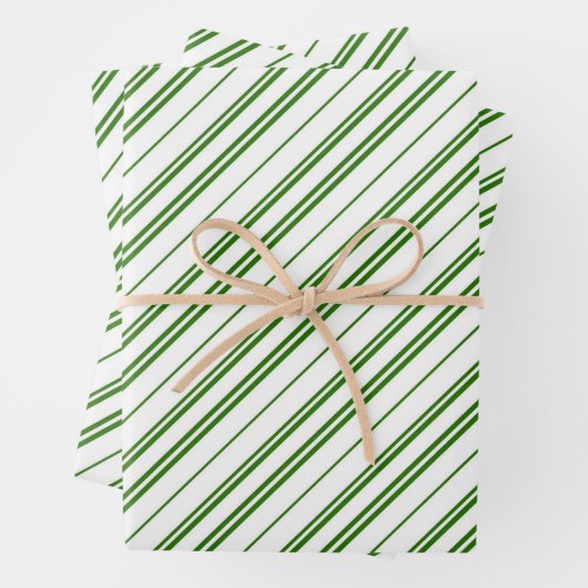 Spearmint Candy Cane Christmas Stripes Geschenkpapier Set (Beispiel)