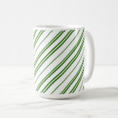 Spearmint Candy Cane Christmas Stripes Kaffeetasse (VorderseiteRechts)