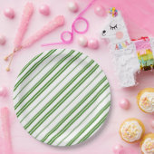 Spearmint Candy Cane Christmas Stripes Pappteller (Party)