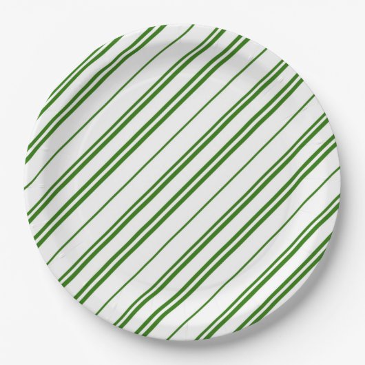 Spearmint Candy Cane Christmas Stripes Pappteller (Vorderseite)