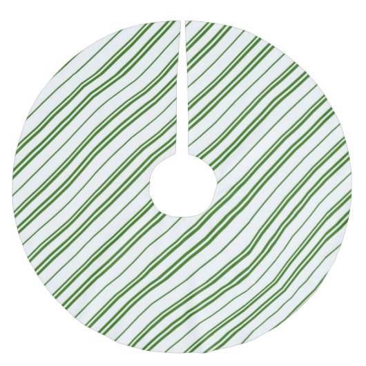 Spearmint Candy Cane Christmas Stripes Polyester Weihnachtsbaumdecke (Vorderseite)