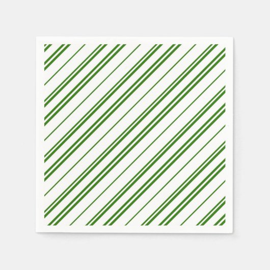 Spearmint Candy Cane Christmas Stripes Serviette (Vorderseite)