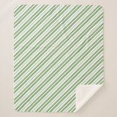 Spearmint Candy Cane Christmas Stripes Sherpadecke (Vorderseite)