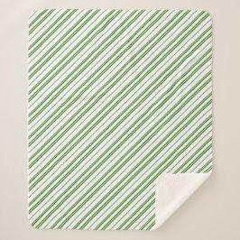 Spearmint Candy Cane Christmas Stripes Sherpadecke