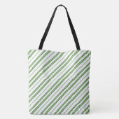 Spearmint Candy Cane Christmas Stripes Tasche (Rückseite)