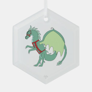 Spearmint der grüne Eisdrache - Whimsical Art Ornament Aus Glas