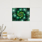 Spearmint Green Fraktal Spiral Poster (Küche)