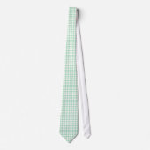 Spearmint Green Gingham Pattern Neckties für Männe Krawatte (Vorderseite)